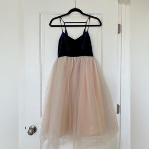 BRAND NEW - LC Lauren Conrad Runway Blue Velvet, Pink Tulle Dress
